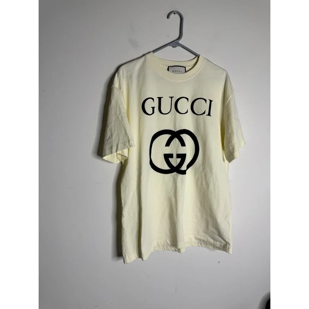 Gucci Men’s Cream Logo Graphic T-Shirt